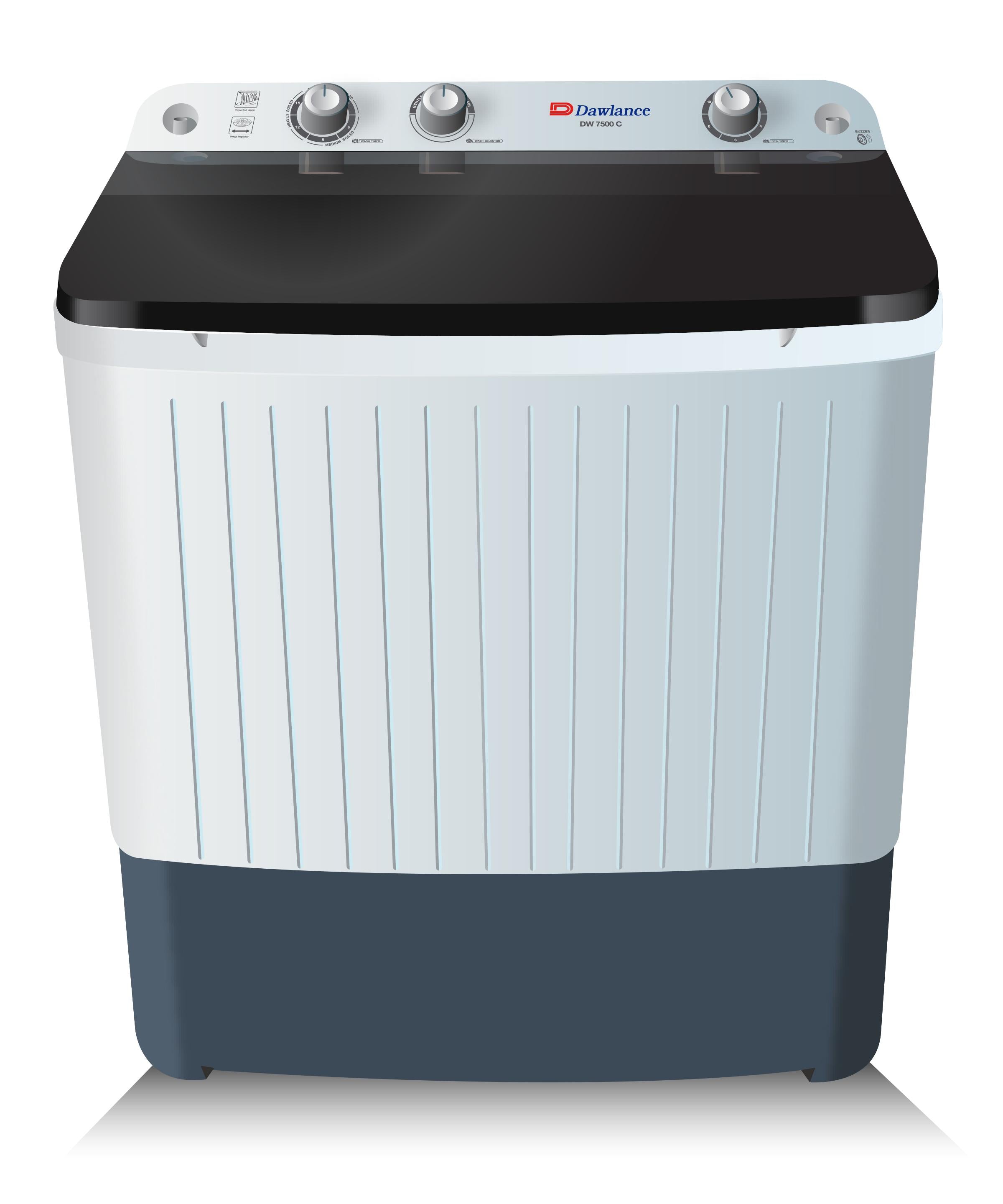 Dawlance Washing Machine Twin Tub - DW-7500 Clear Lid White
