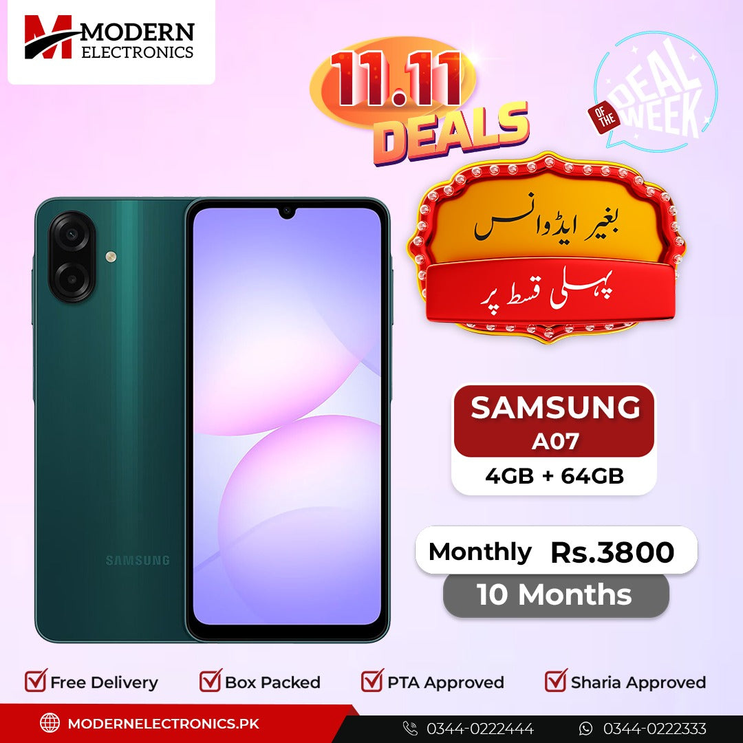Deal of the Week - Samsung Mobile - Galaxy A07 (4GB, 64GB) - Pay 1st Installment (10 Months)