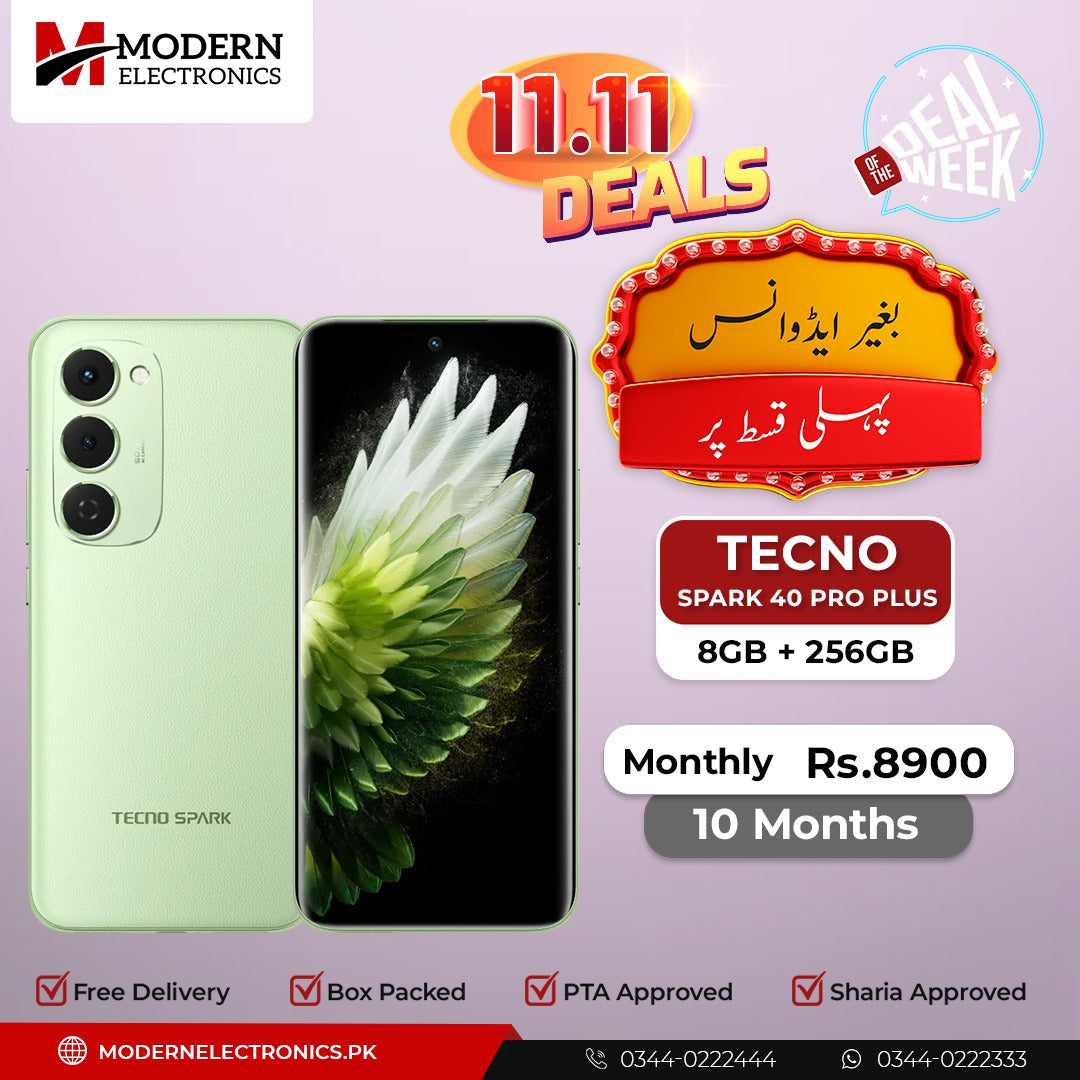 Deal of the Week - Tecno Mobile - Spark 40 Pro+ (8GB, 256GB) - Pay 1st Installment (10 Months)