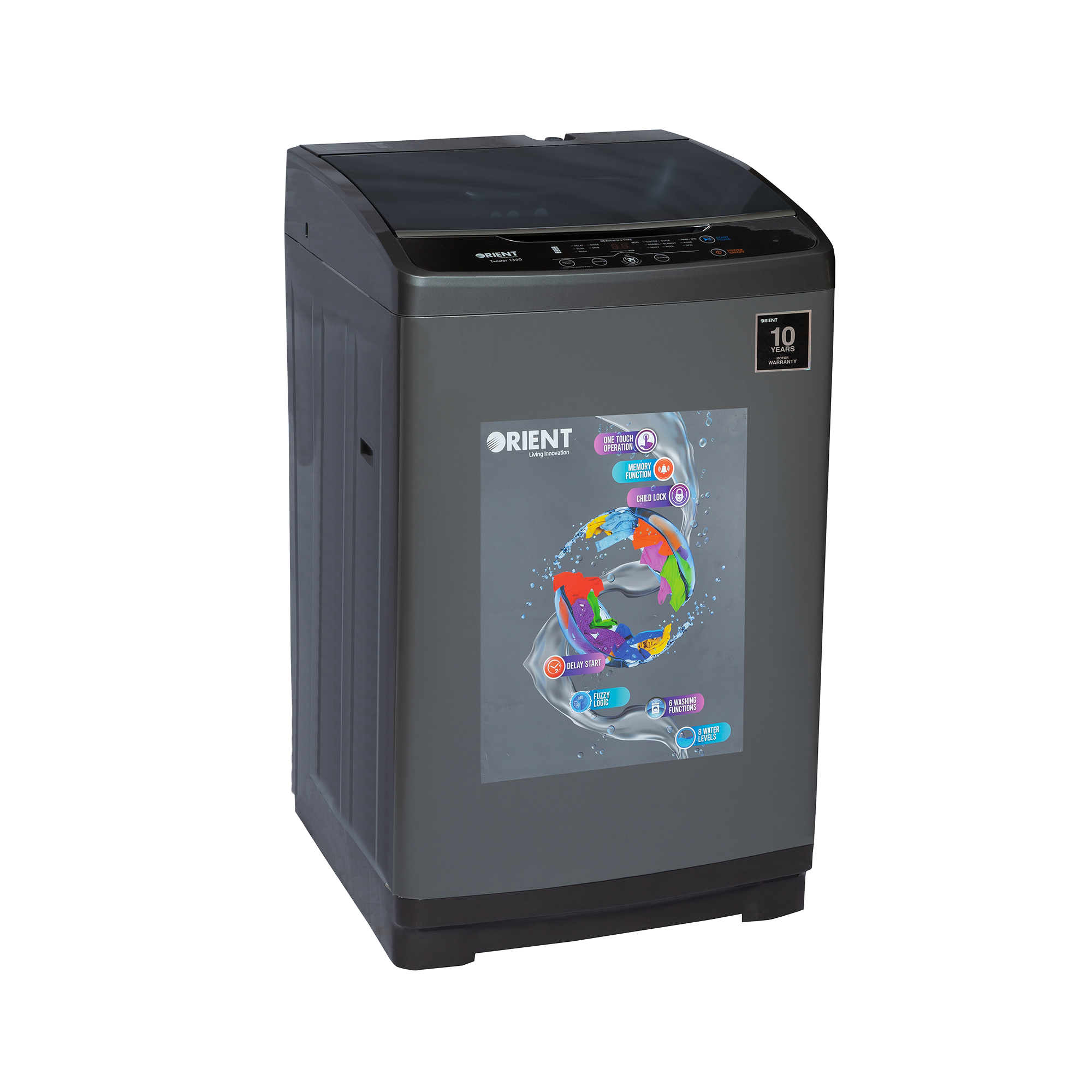 Orient Washing Machine 10 Kg - Twister 1150 Metallic Grey