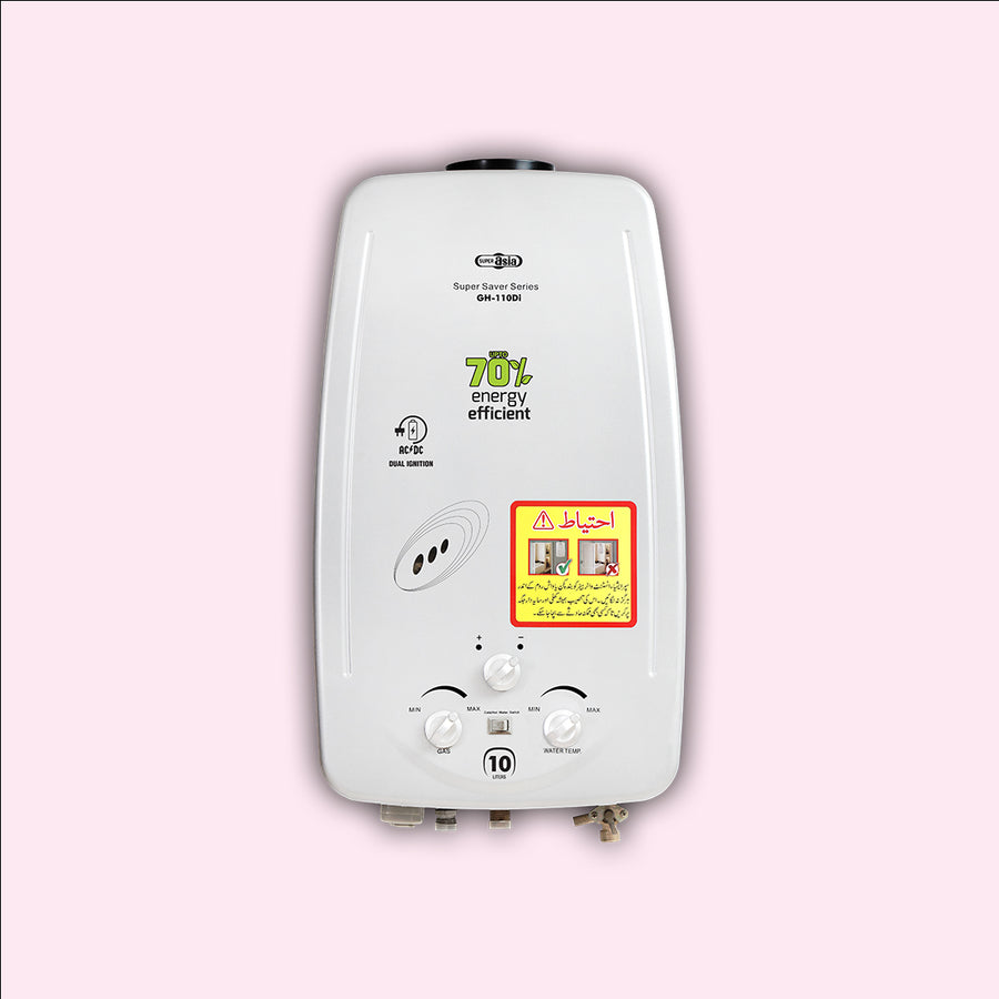 Super Asia - Instant Gas Water Heater - GH-110Di (Dual Ignition) 10 Ltrs