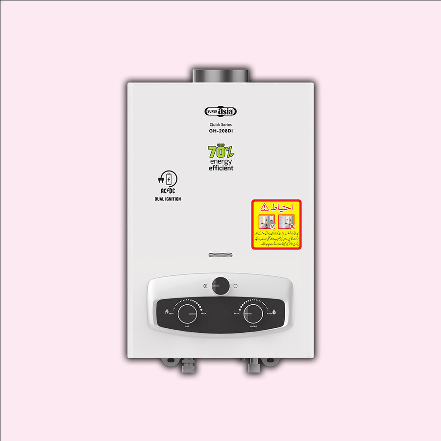 Super Asia - Instant Gas Water Heater - GH-208Di (Dual Ignition) 8 Ltrs
