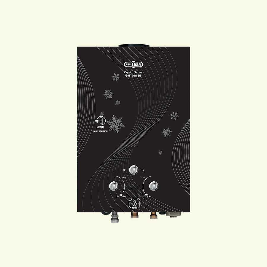 Super Asia - Instant Gas Water Heater - GH-406Di (Dual Ignition) 6 Ltrs