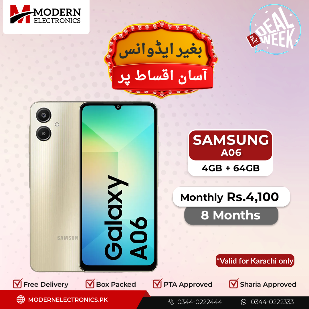 Deal of the Week - Samsung Mobile - A06 (4GB, 64GB) - 8 Months Zero Advance