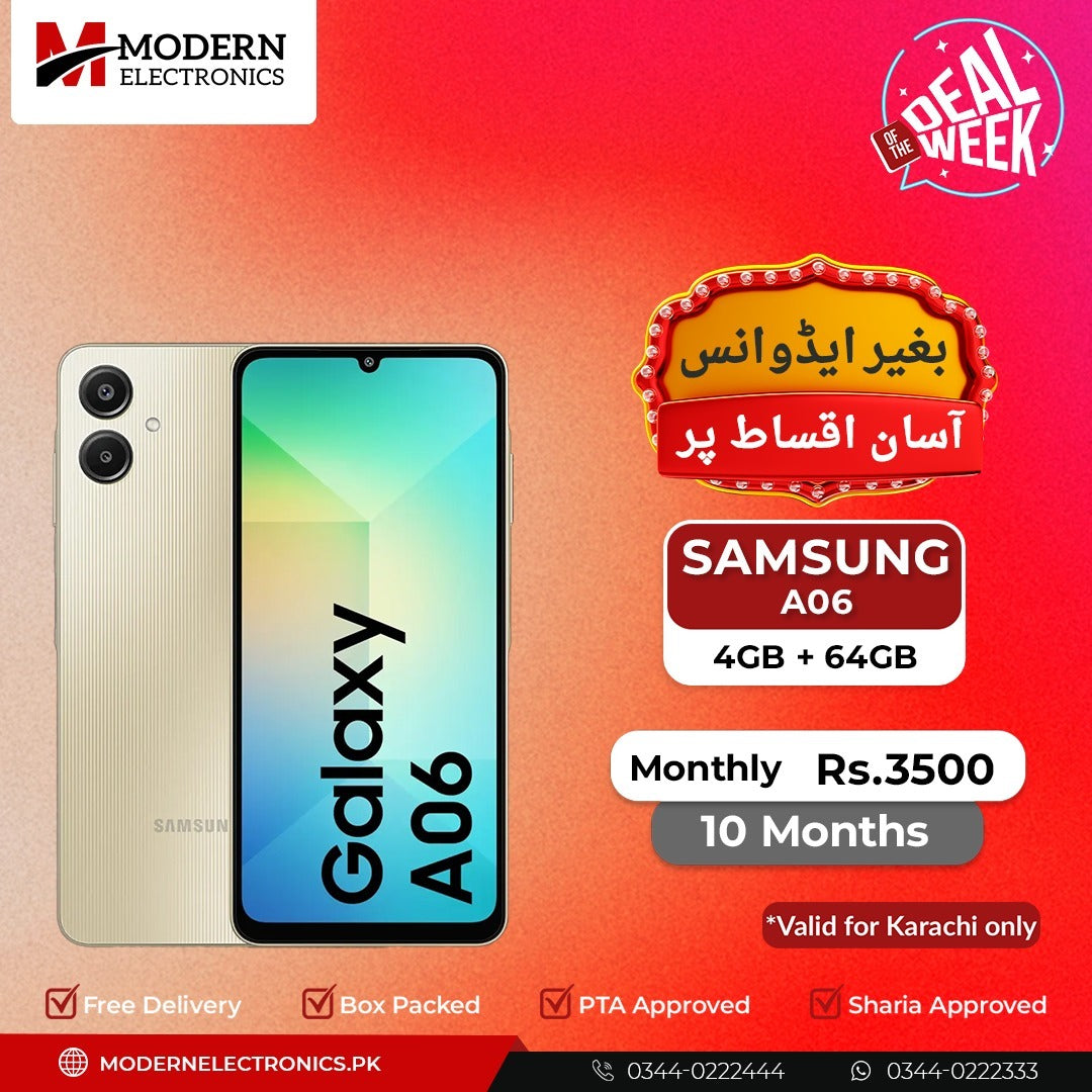 Deal of the Week - Samsung Mobile - A06 (4GB, 64GB) - 10 Months Zero Advance