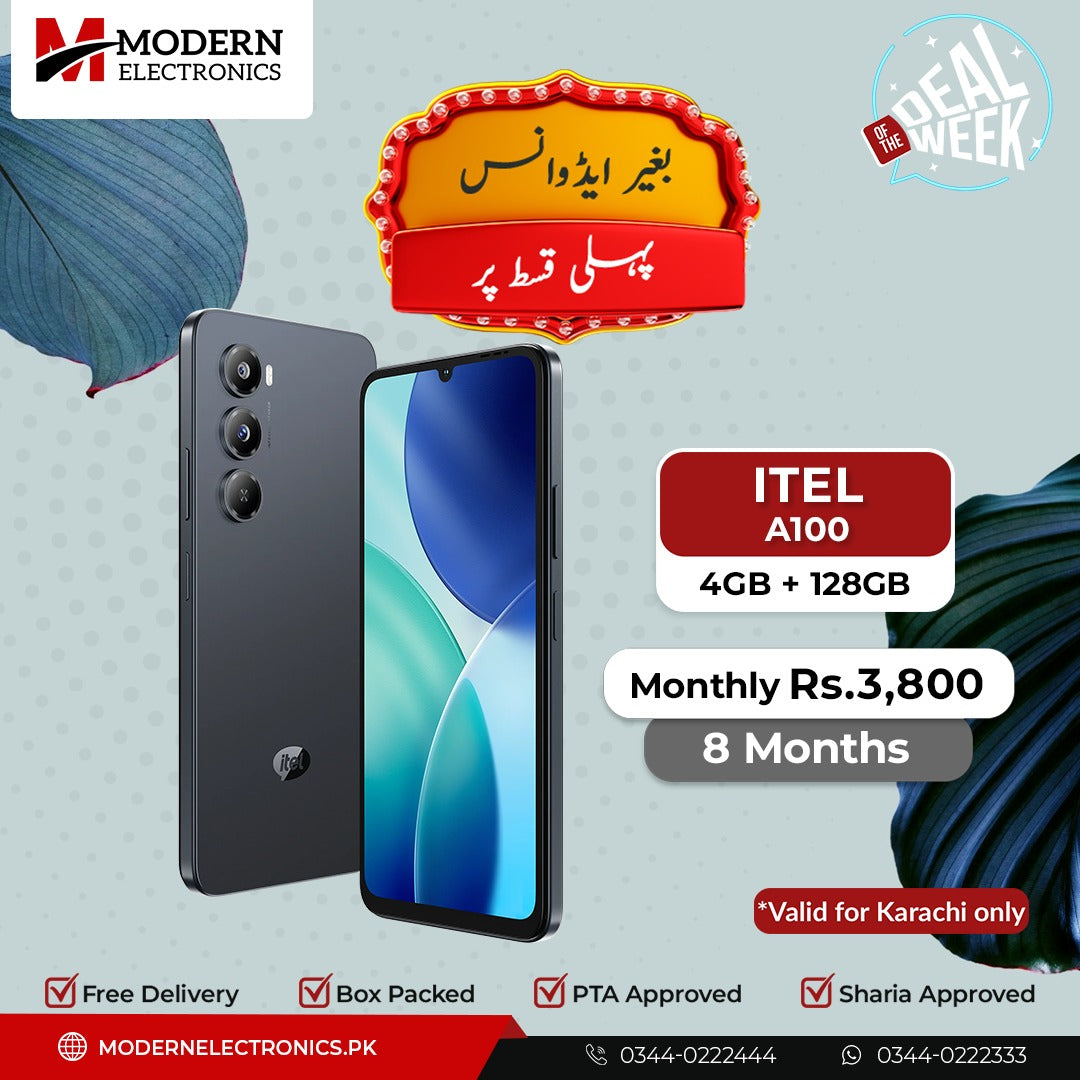 Deal of the Week - Itel Mobile - A100 (4GB, 128GB) - Pay 1st Installment (8 Months)
