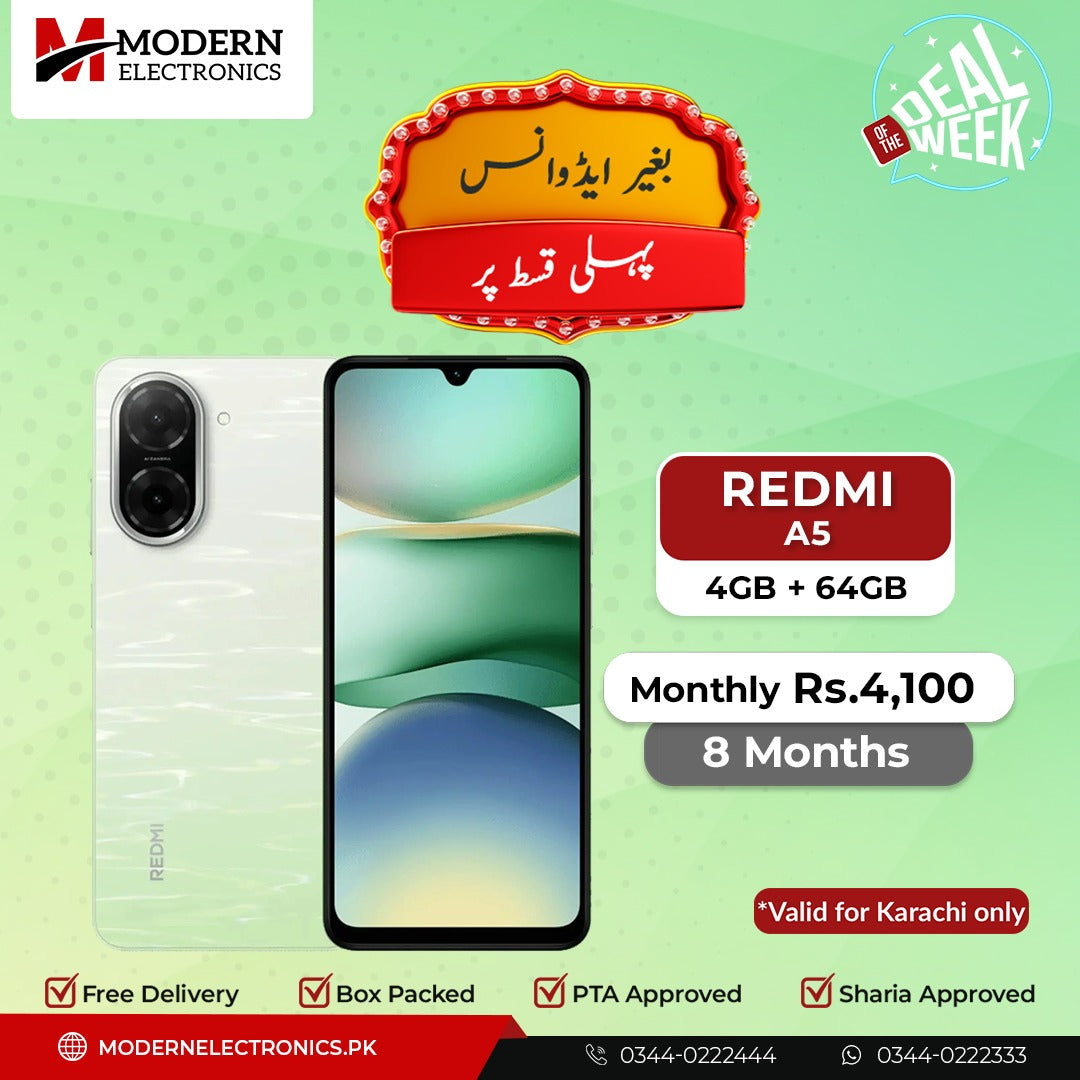 Deal of the Week - Redmi Mobile - Redmi A5 (4GB, 64GB) - Pay 1st Installment (8 Months)