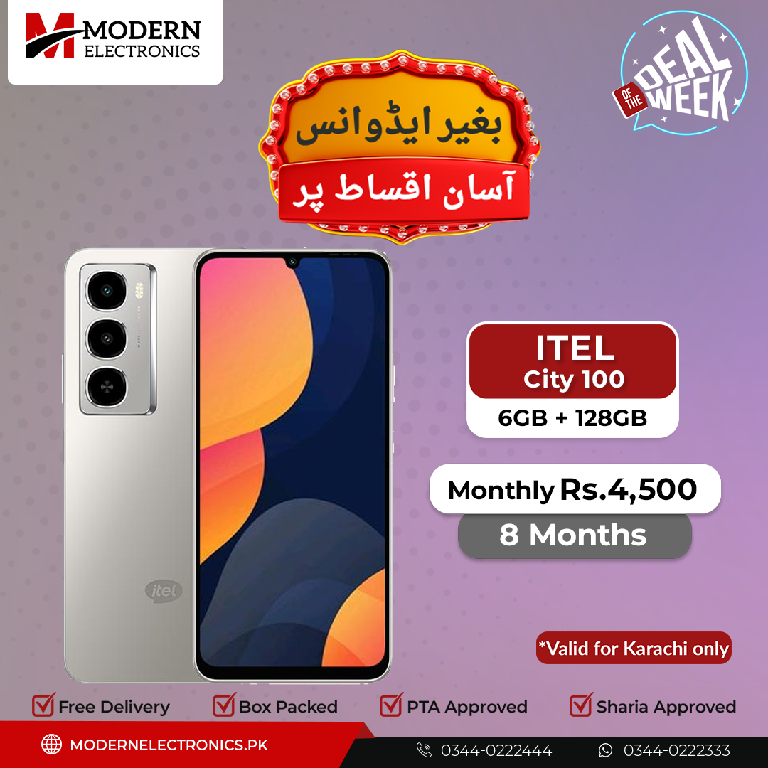 Deal of the Week - Itel Mobile - CITY 100 (6GB, 128GB) - 8 Months Zero Advance