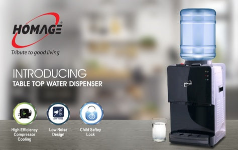 Homage Water Dispenser - HWD 49320P (Table Top | 2 Tap)