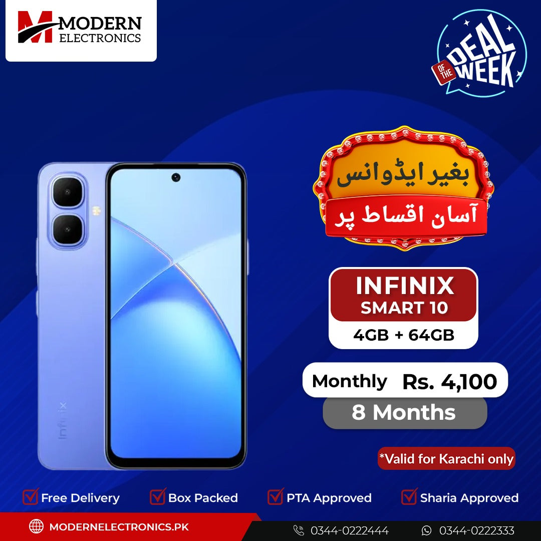 Deal of the Week - Infinix Mobile - SMART 10 (4GB, 64GB) - 8 Months Zero Advance
