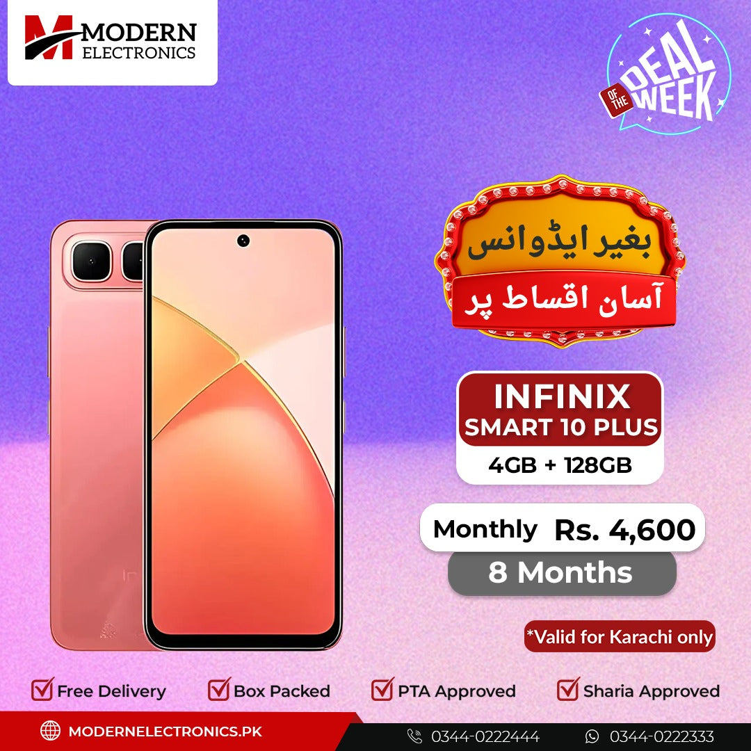 Deal of the Week - Infinix Mobile - Smart 10 Plus (4GB, 128GB) - 8 Months Zero Advance