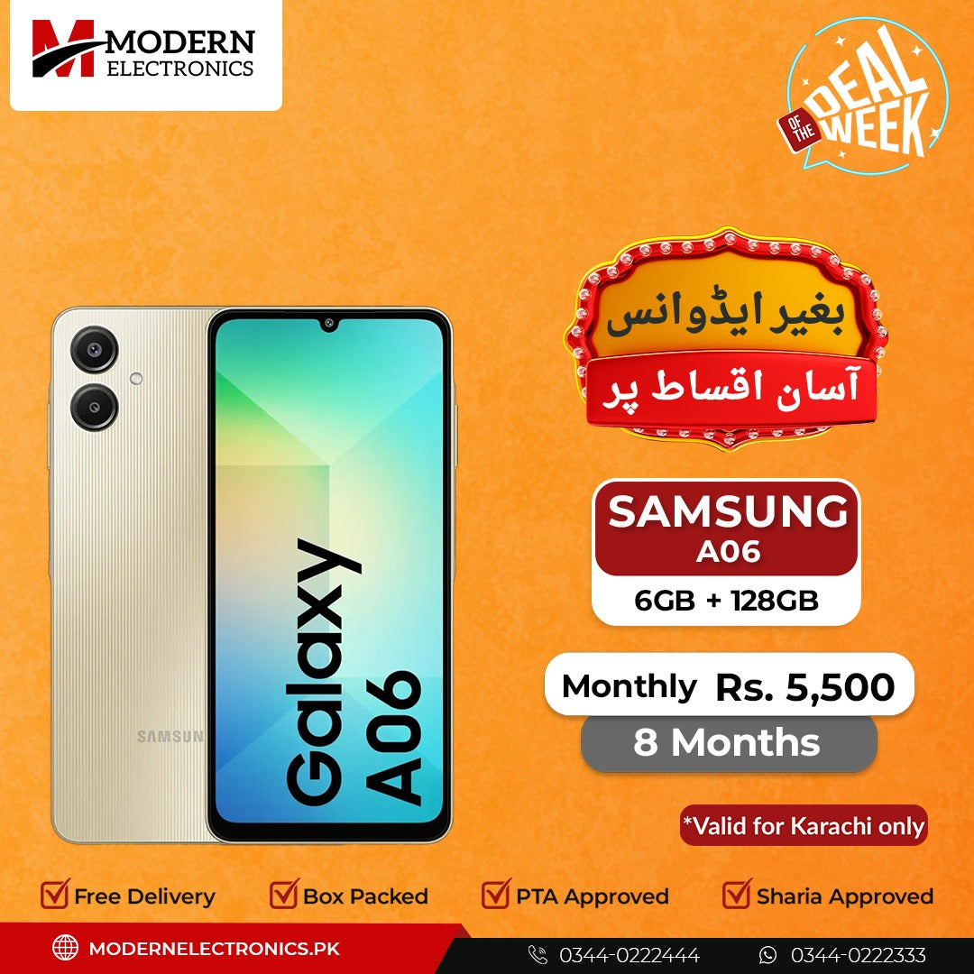 Deal of the Week - Samsung Mobile - A06 (6GB, 128GB) - 8 Months Zero Advance