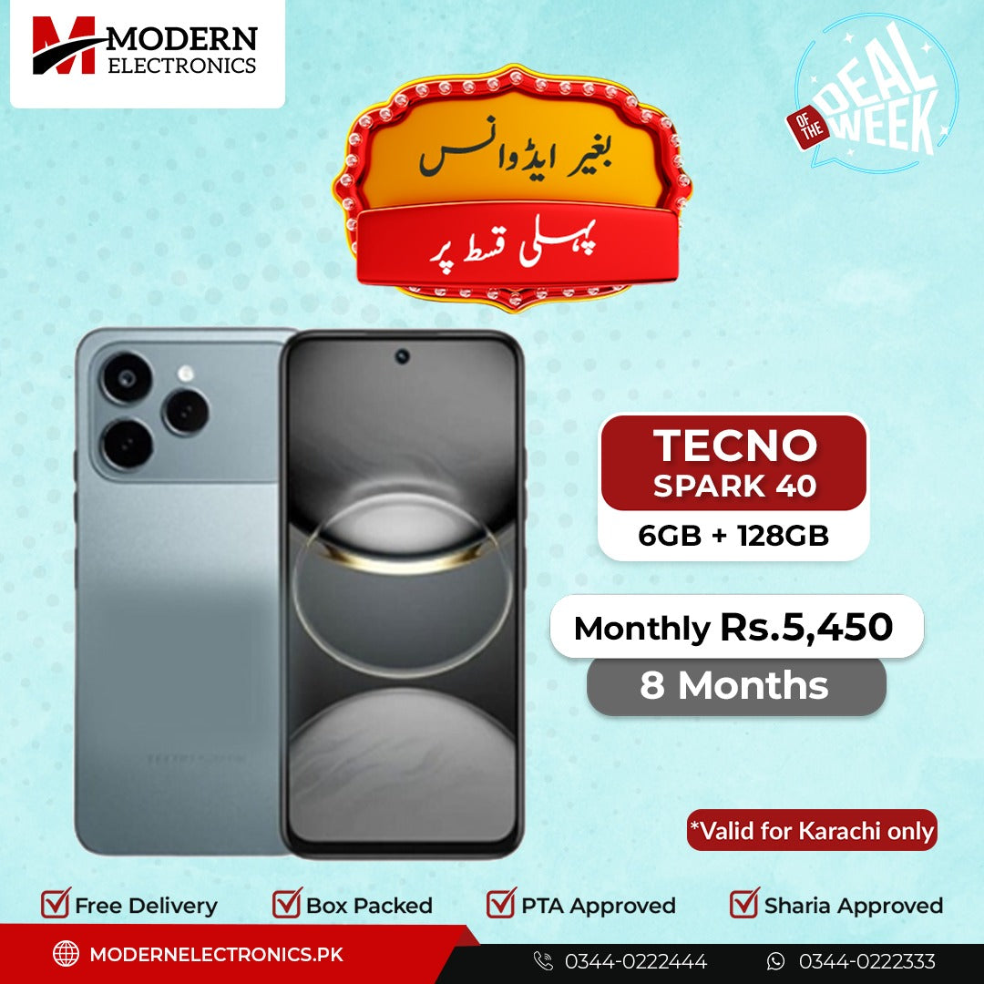 Deal of the Week - Tecno Mobile - Spark 40 (6GB, 128GB) - Pay 1st Installment (8 Months)