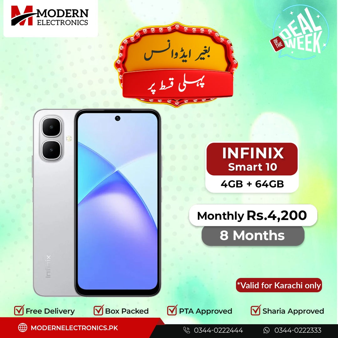 Deal of the Week - Infinix Mobile - SMART 10 (4GB, 64GB) - Pay 1st Installment (8 Months)