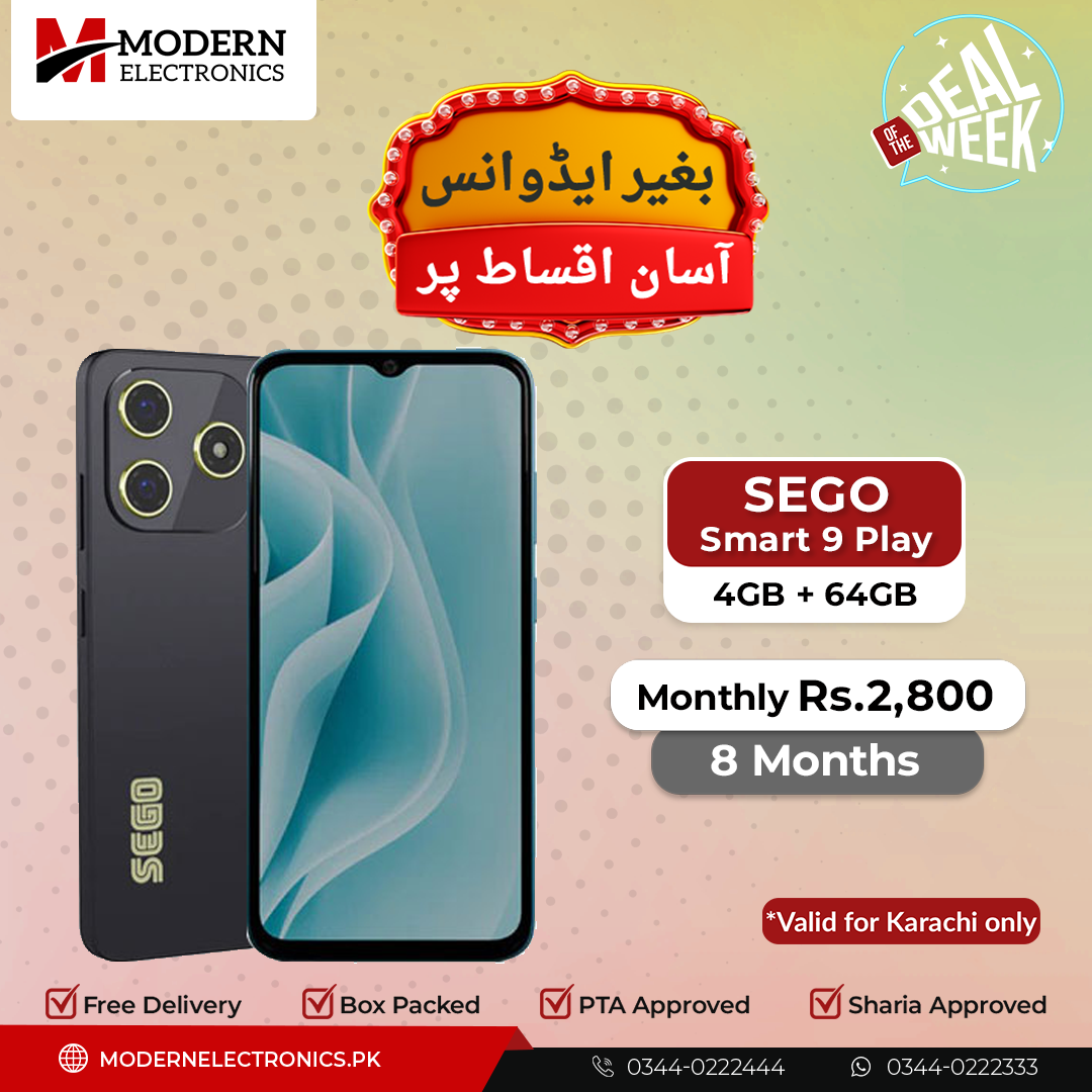Deal of the Week - SEGO Mobile - SMART 9 Play (4GB, 64GB) - 8 Months Zero Advance