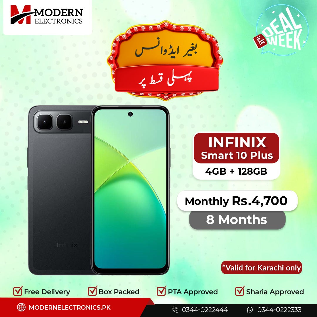 Deal of the Week - Infinix Mobile - Smart 10 Plus (4GB, 128GB) - Pay 1st Installment (8 Months)
