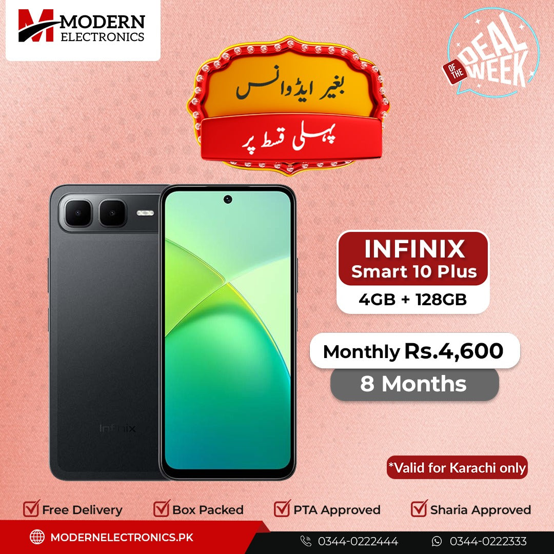 Deal of the Week - Infinix Mobile - Smart 10 Plus (4GB, 128GB) - Pay 1st Installment (8 Months)