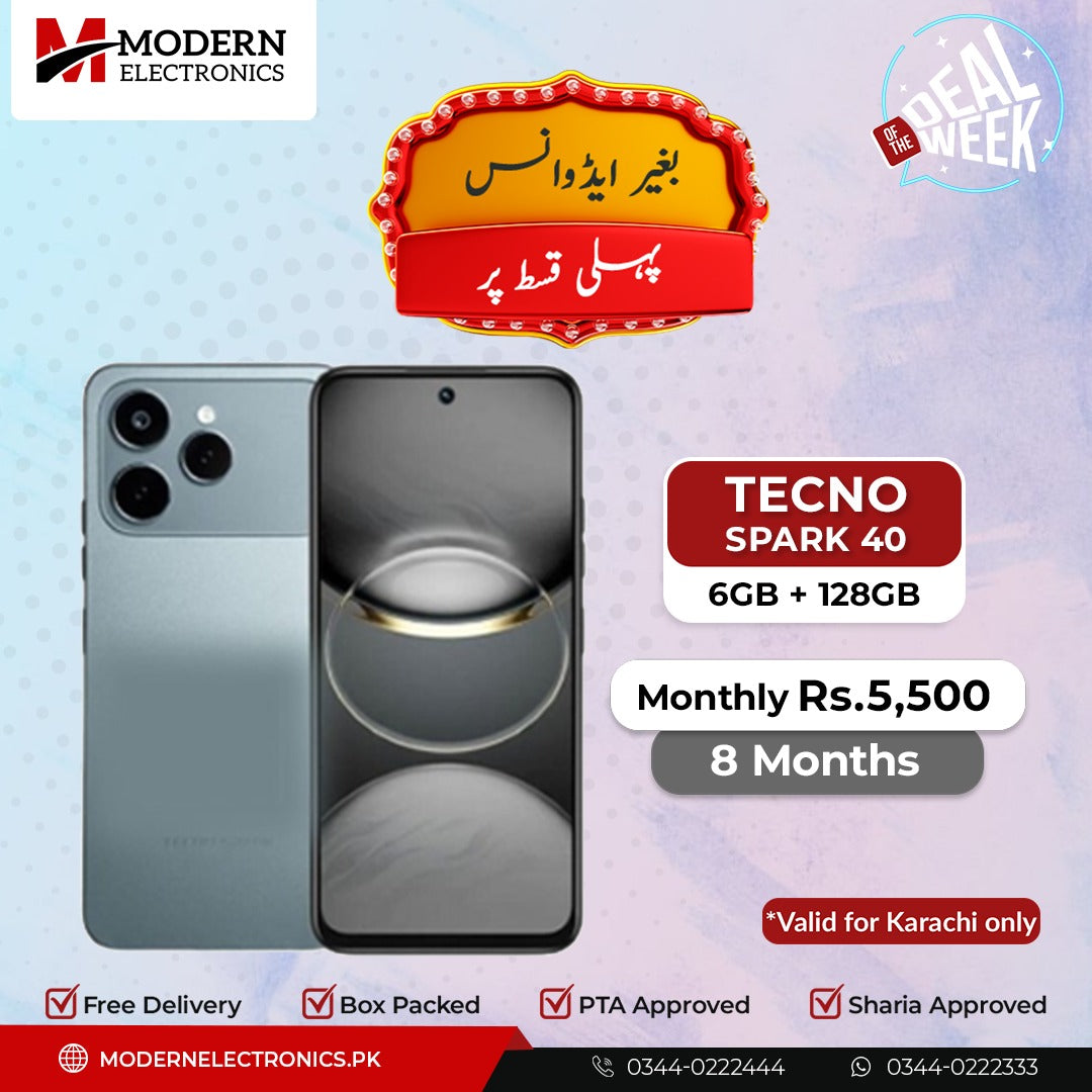 Deal of the Week - Tecno Mobile - Spark 40 (6GB, 128GB) - Pay 1st Installment (8 Months)