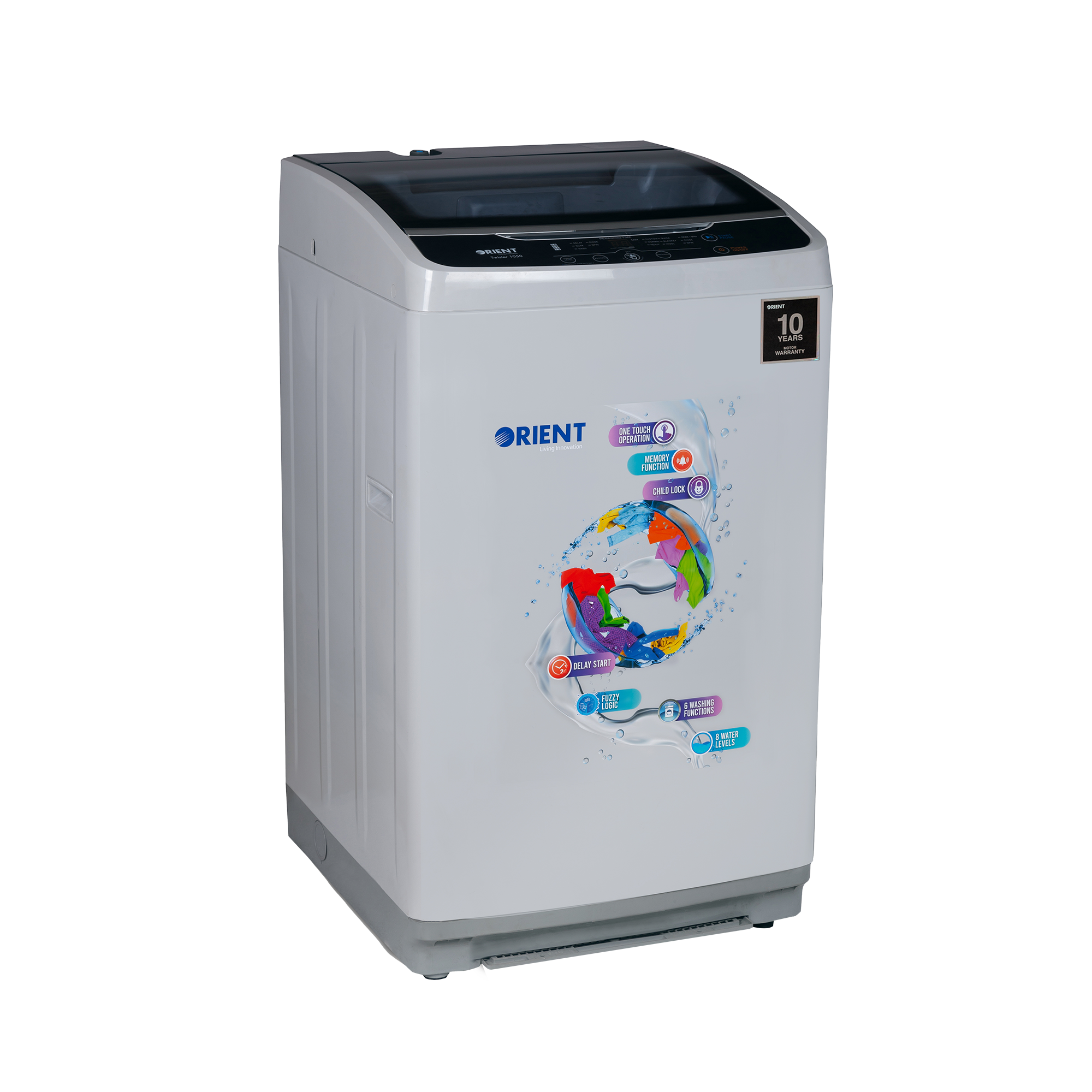 Orient Washing Machine 12 Kg - Twister 1350  Metallic Silver