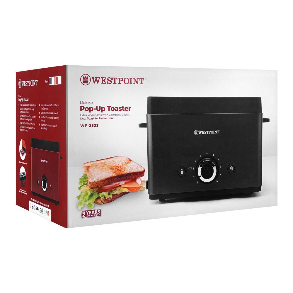 Westpoint Kitchen Appliances Toaster, 850W, 220-240V, WF-2533