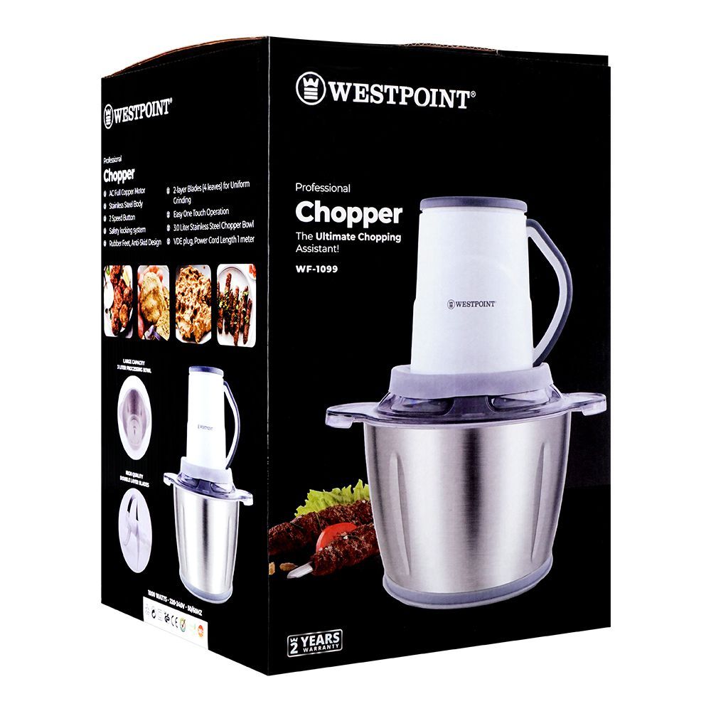Westpoint Kitchen Appliances Chopper, 1000W, 220V-240V, WF-1099