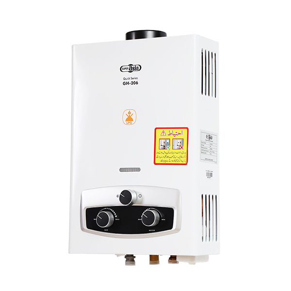 Super Asia - Instant Gas Water Heater - 6 Ltrs - GH-206 Quick Series